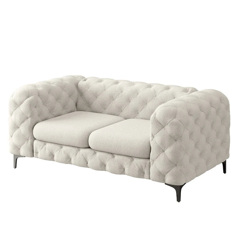 Causeuse en velours capitonné Corvus Chesterfield Aosta