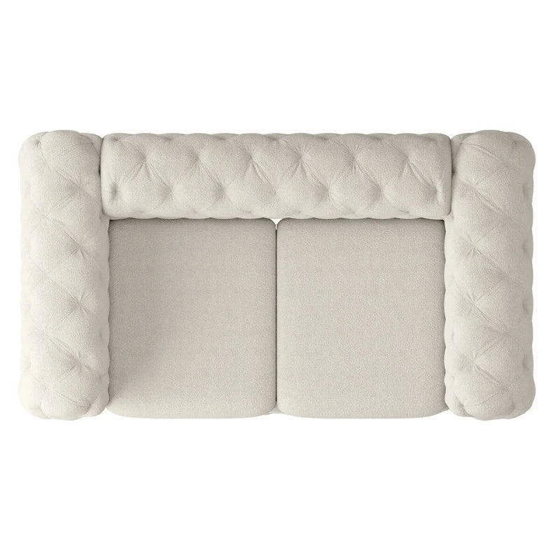 Causeuse en velours capitonné Corvus Chesterfield Aosta