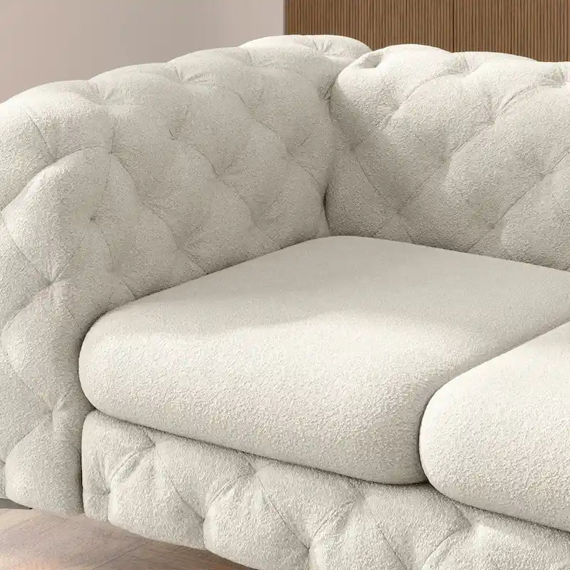 Causeuse en velours capitonné Corvus Chesterfield Aosta