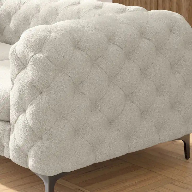 Causeuse en velours capitonné Corvus Chesterfield Aosta
