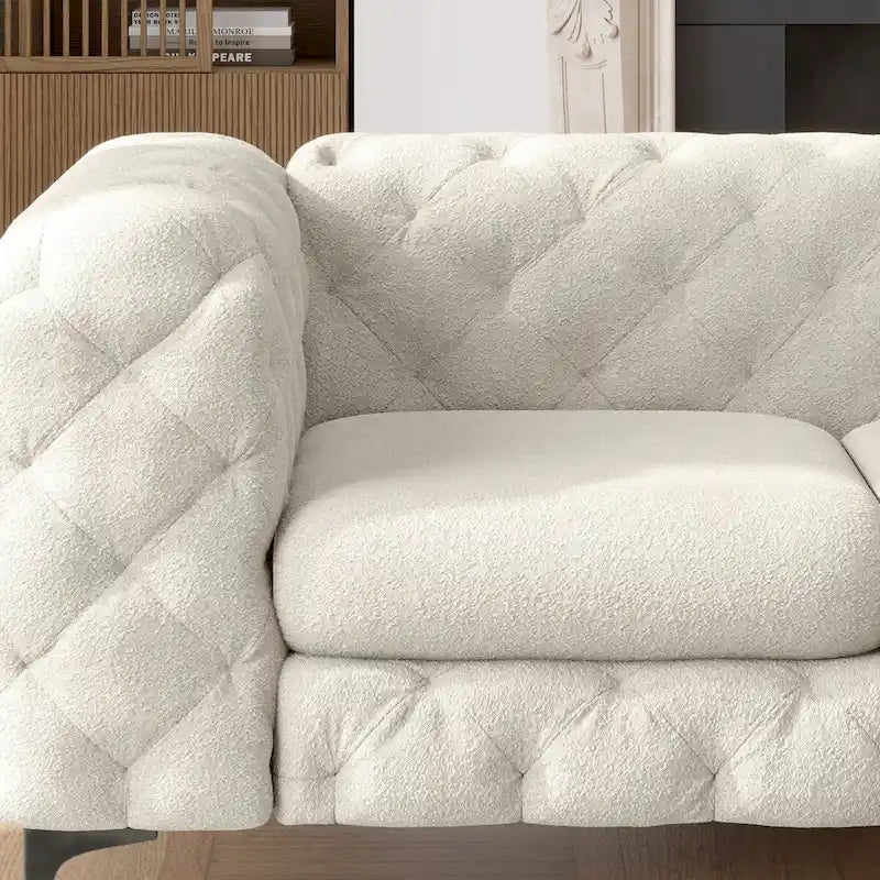 Causeuse en velours capitonné Corvus Chesterfield Aosta