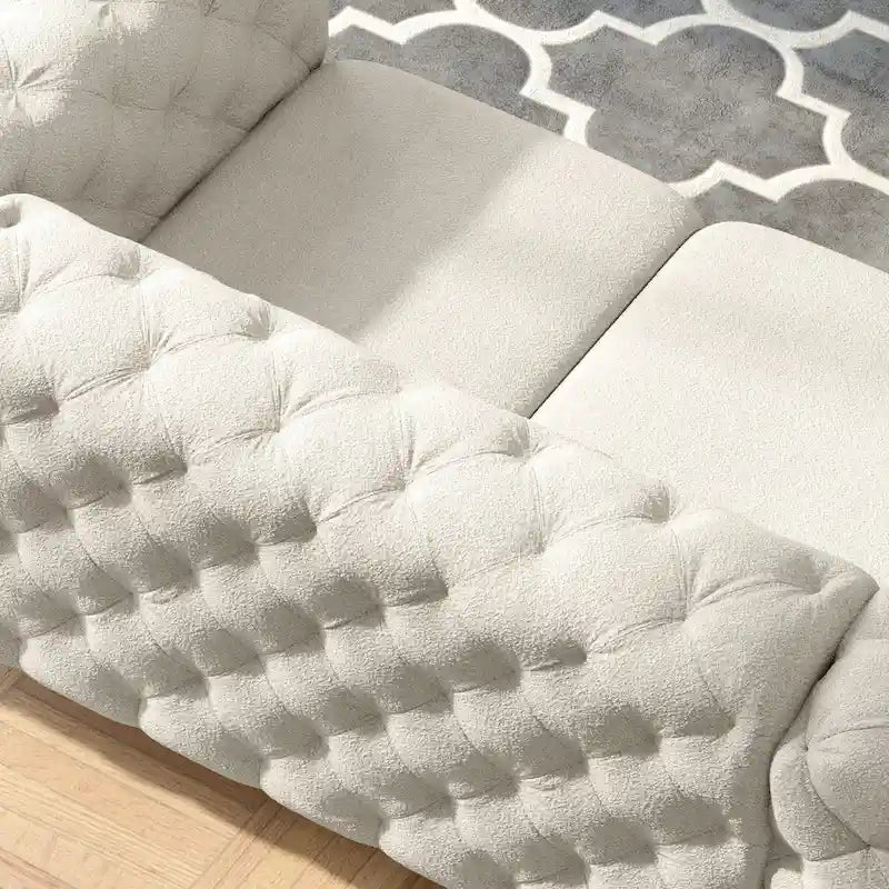 Causeuse en velours capitonné Corvus Chesterfield Aosta