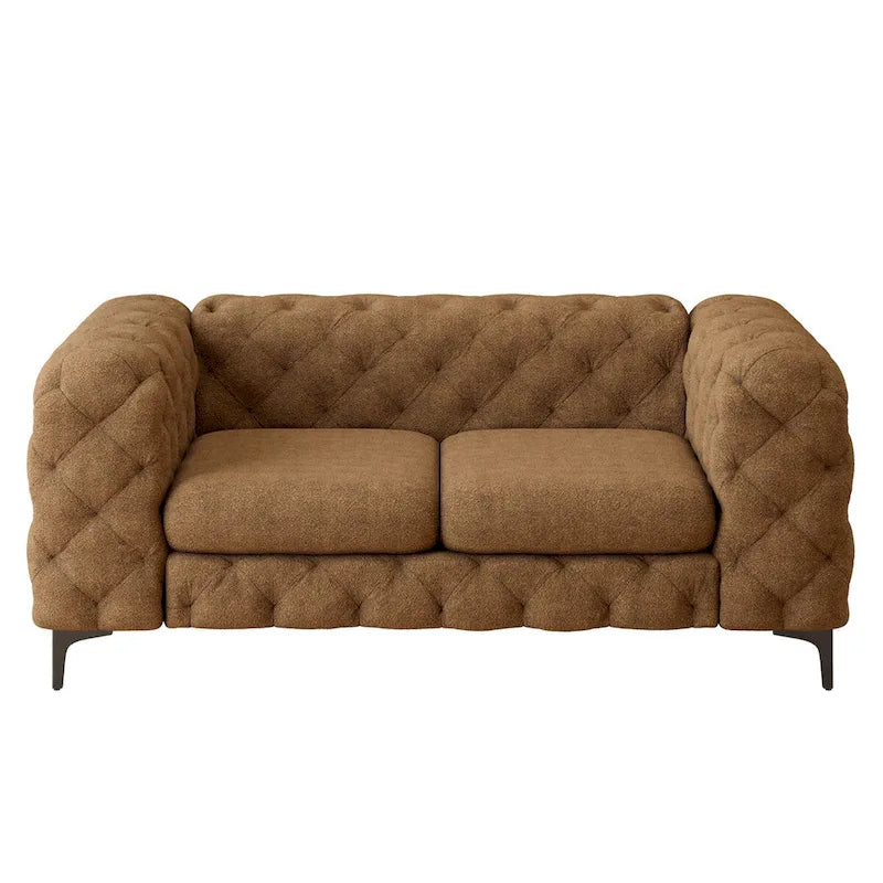Causeuse en velours capitonné Corvus Chesterfield Aosta