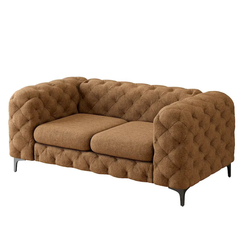 Causeuse en velours capitonné Corvus Chesterfield Aosta