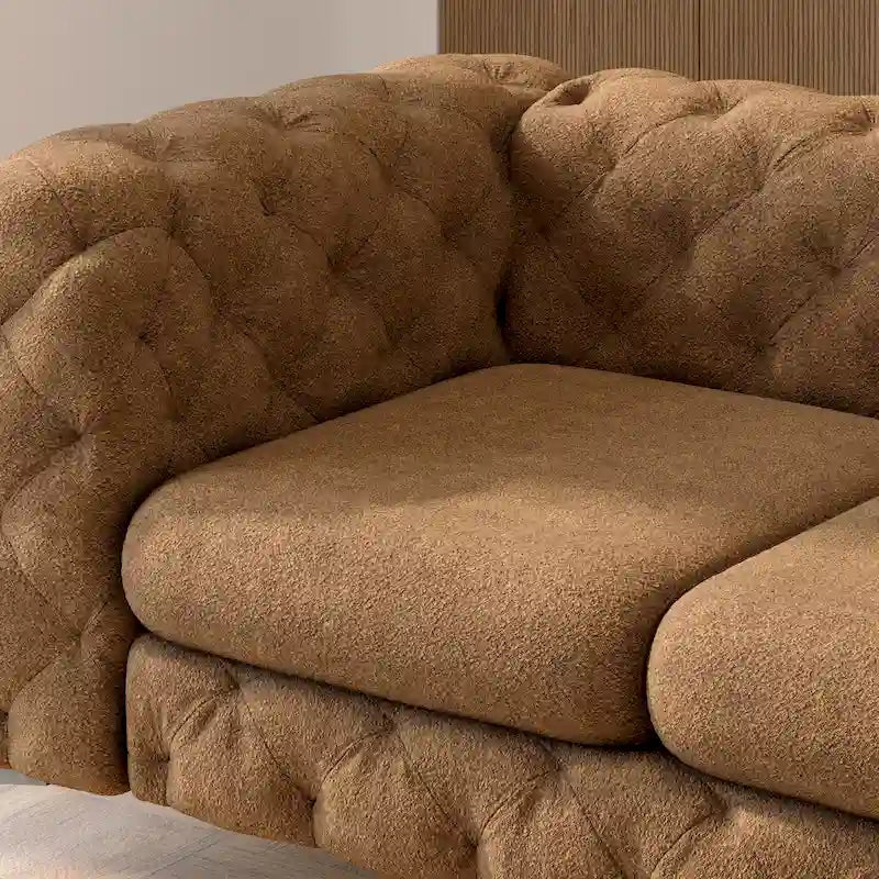 Causeuse en velours capitonné Corvus Chesterfield Aosta