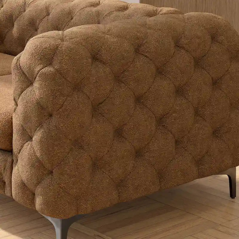 Causeuse en velours capitonné Corvus Chesterfield Aosta