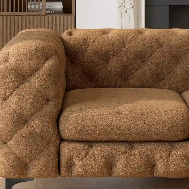 Causeuse en velours capitonné Corvus Chesterfield Aosta