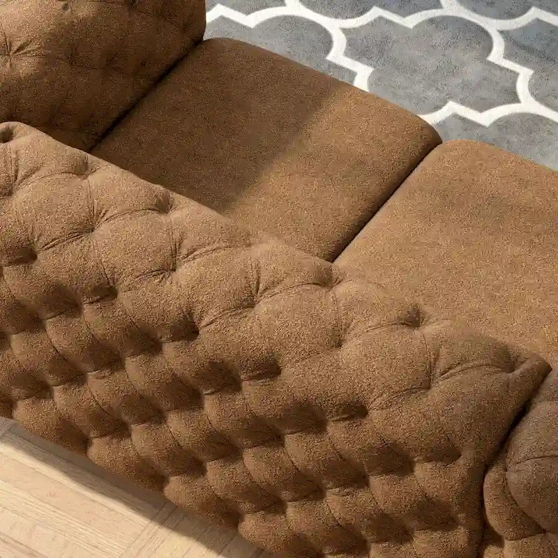 Causeuse en velours capitonné Corvus Chesterfield Aosta