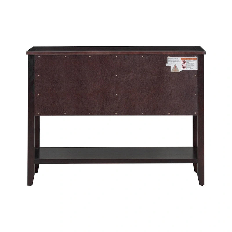 Console de la série Cambridge avec grand espace de rangement et quatre tiroirs