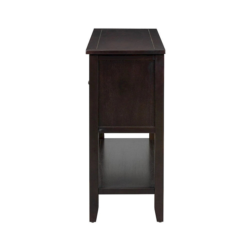 Console de la série Cambridge avec grand espace de rangement et quatre tiroirs