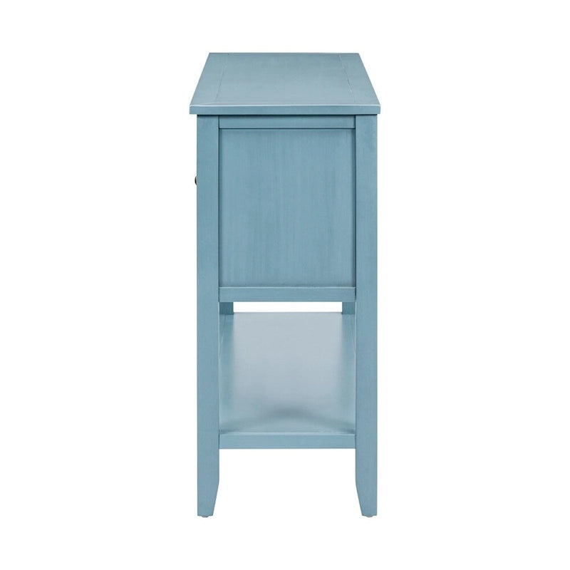 Console de la série Cambridge avec grand espace de rangement et quatre tiroirs