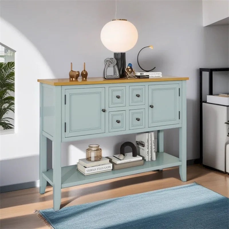 Console de la série Cambridge avec grand espace de rangement et quatre tiroirs
