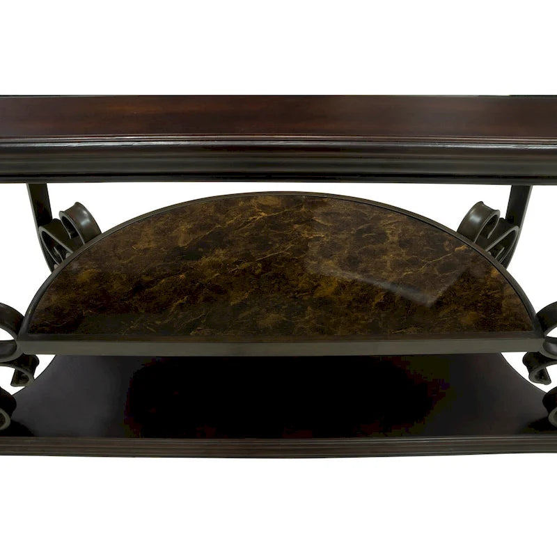 Ensemble de tables basses gigognes avec plateau en verre trempé, console, table d'appoint et pieds en métal rétro