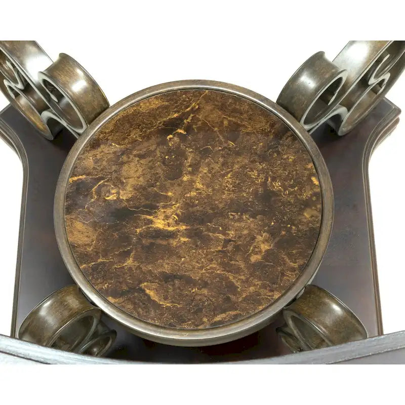 Ensemble de tables basses gigognes avec plateau en verre trempé, console, table d'appoint et pieds en métal rétro