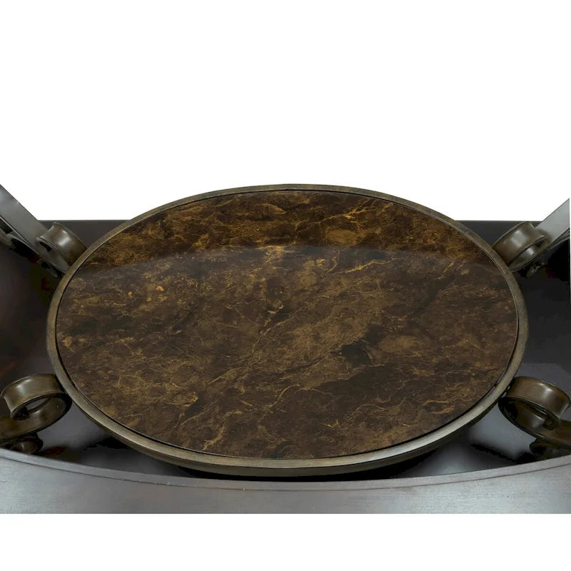 Ensemble de tables basses gigognes avec plateau en verre trempé, console, table d'appoint et pieds en métal rétro