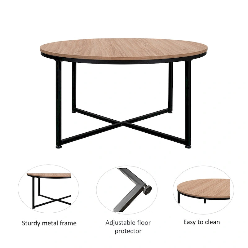 Table basse ronde moderne en métal