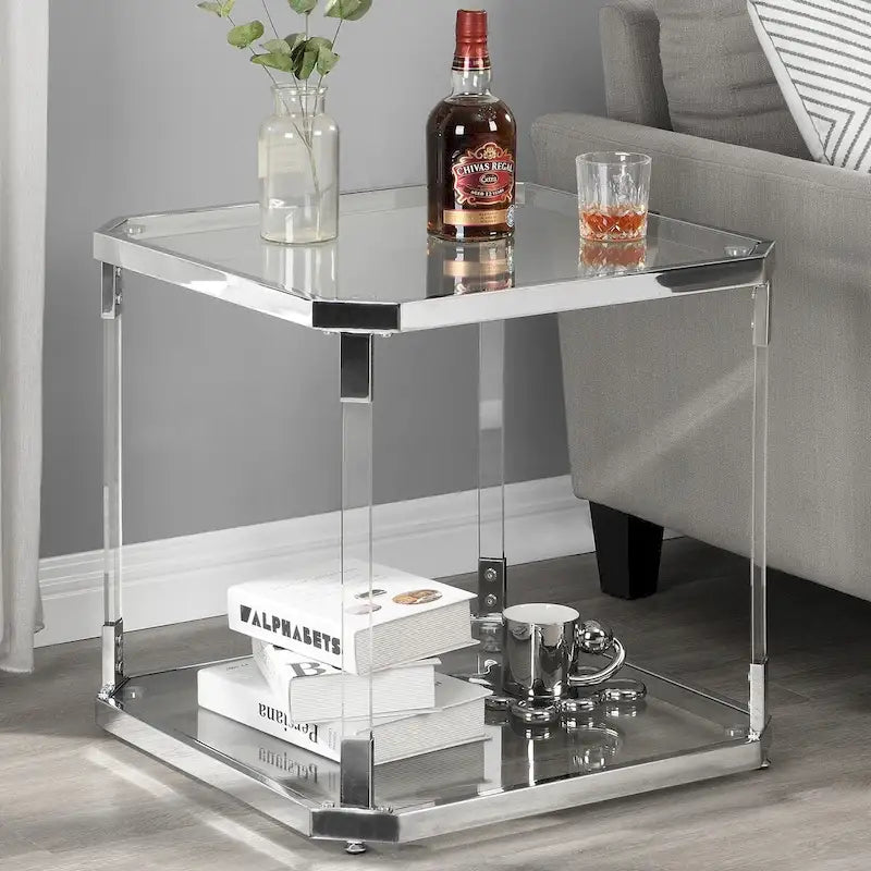Table d'appoint en verre