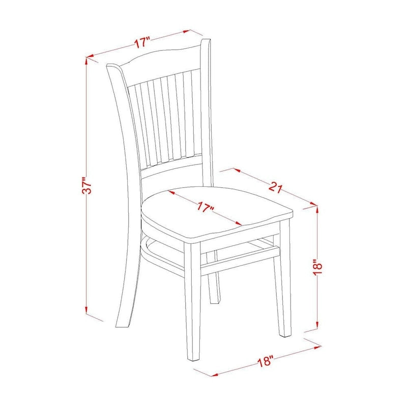 East West Furniture Ensemble de salle à manger 5 pièces - une table de cuisine ronde et 4 chaises de salle à manger (options de finition)