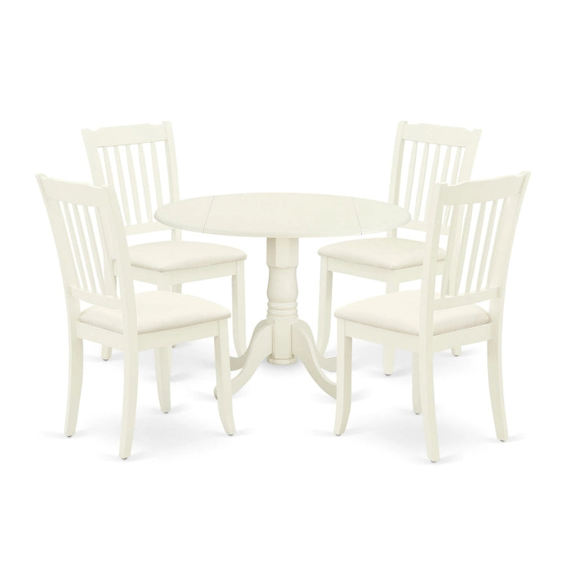 Ensemble de salle à manger East West Furniture comprenant une table de salle à manger et des chaises de cuisine en tissu de lin (Options de finition et de pièces)
