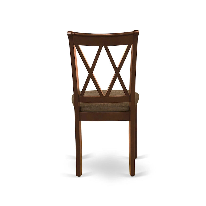 Ensemble de salle à manger East West Furniture comprenant une table de salle à manger et des chaises de cuisine en tissu de lin (Options de finition et de pièces)