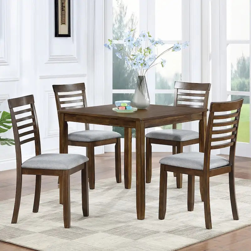 Table à manger carrée en bois, Table de cuisine pour petit espace, Table à manger pour 4 personnes