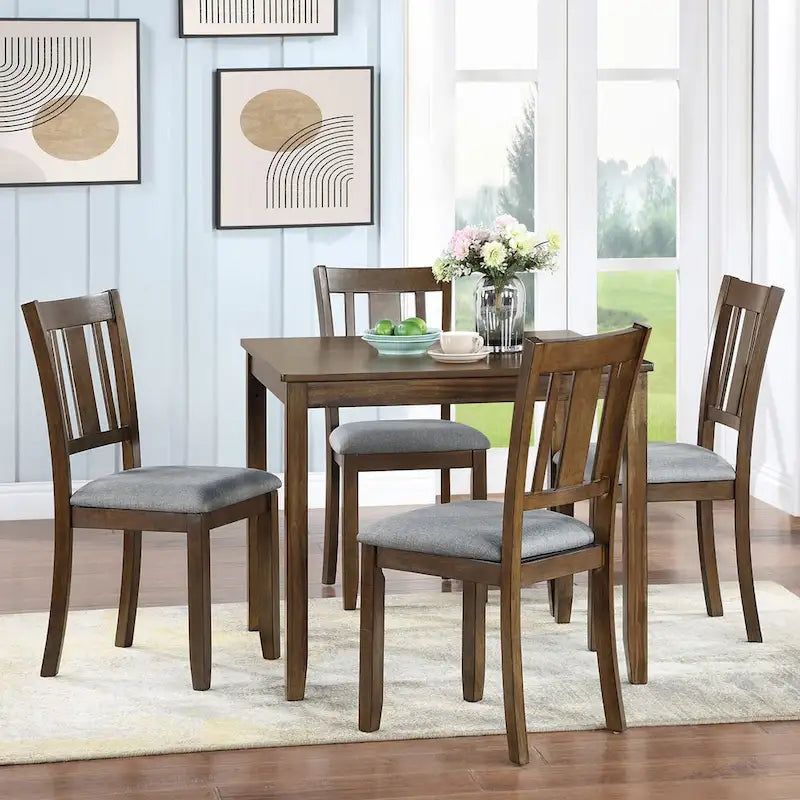 Table à manger carrée en bois, Table de cuisine pour petit espace, Table à manger pour 4 personnes