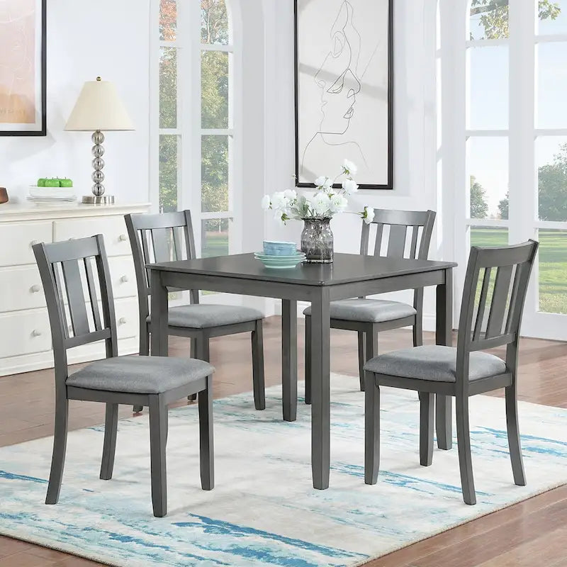 Table à manger carrée en bois, Table de cuisine pour petit espace, Table à manger pour 4 personnes