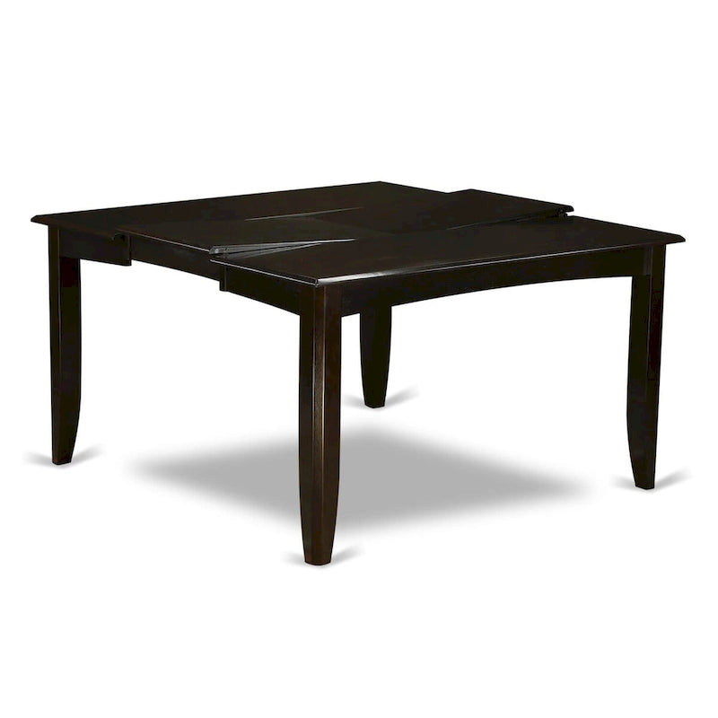 Ensemble de meubles de salle à manger East West Furniture comprenant une table de cuisine carrée avec rallonge papillon et 4 chaises de salle à manger, Cappuccino