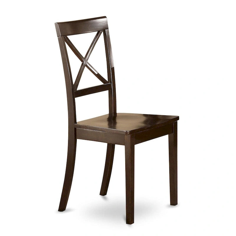 Ensemble de meubles de salle à manger East West Furniture comprenant une table de cuisine carrée avec rallonge papillon et 4 chaises de salle à manger, Cappuccino