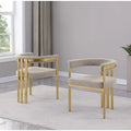 Chaises de salle à manger en métal chromé doré brossé mat (lot de 2) - N/A