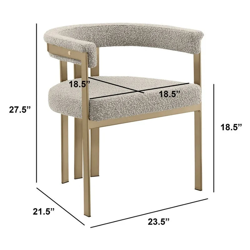 Chaises de salle à manger en métal chromé doré brossé mat (lot de 2) - N/A