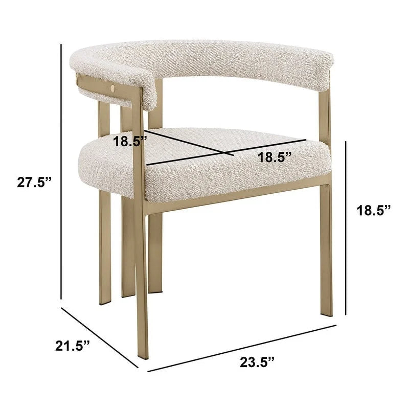 Chaises de salle à manger en métal chromé doré brossé mat (lot de 2) - N/A