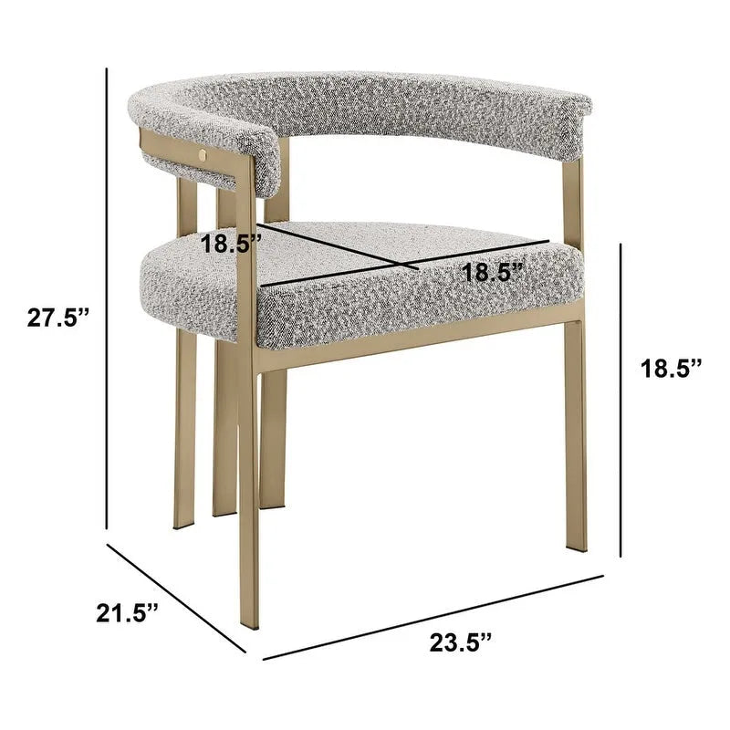 Chaises de salle à manger en métal chromé doré brossé mat (lot de 2) - N/A