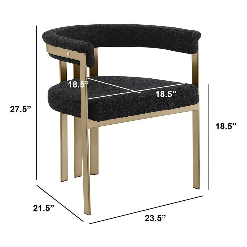 Chaises de salle à manger en métal chromé doré brossé mat (lot de 2) - N/A