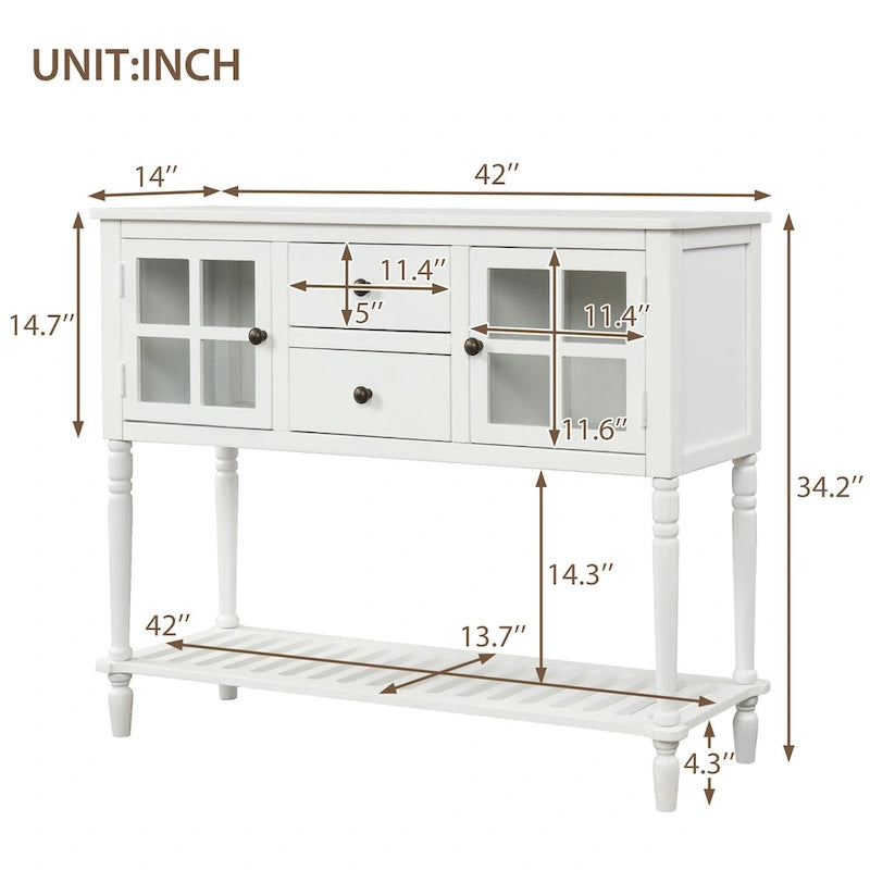 Meuble de rangement buffet avec étagère inférieure