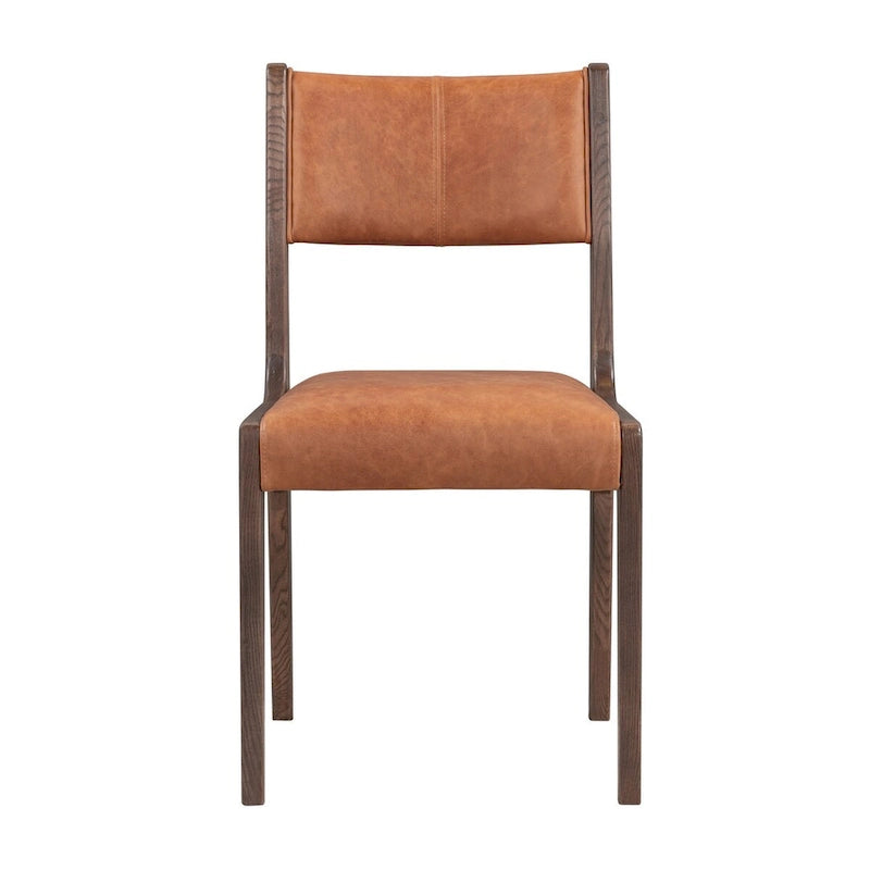 Chaise de salle à manger en cuir Wayne, style classique