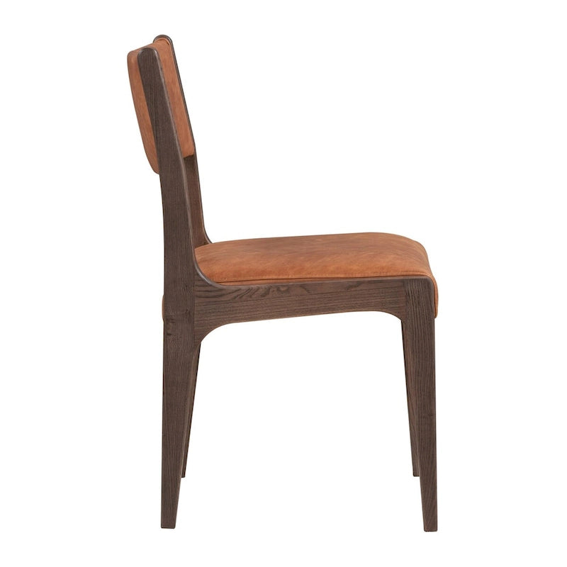Chaise de salle à manger en cuir Wayne, style classique