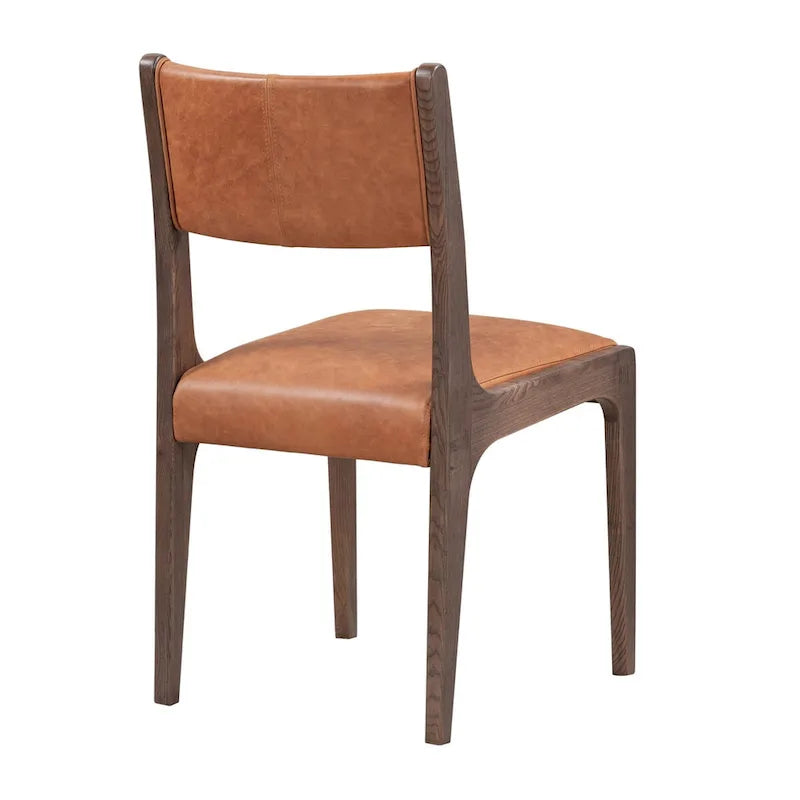 Chaise de salle à manger en cuir Wayne, style classique