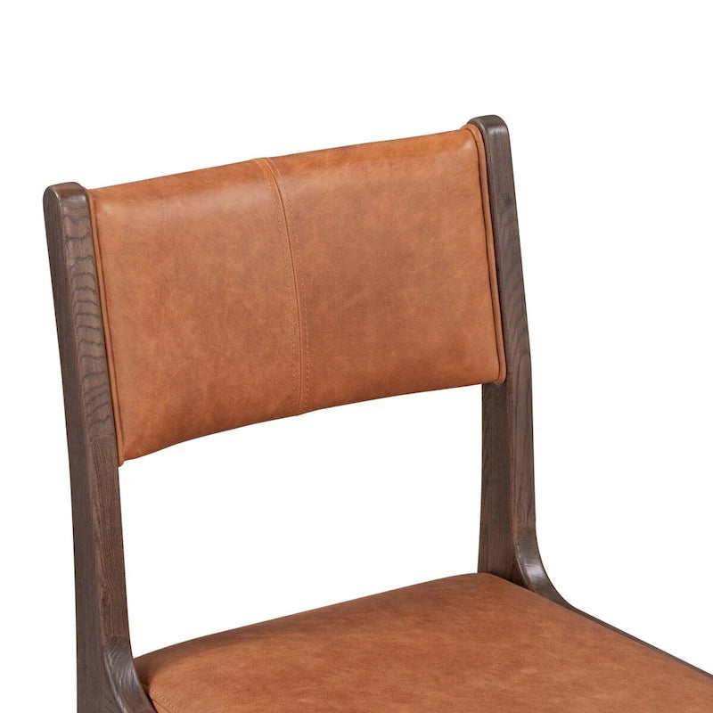 Chaise de salle à manger en cuir Wayne, style classique