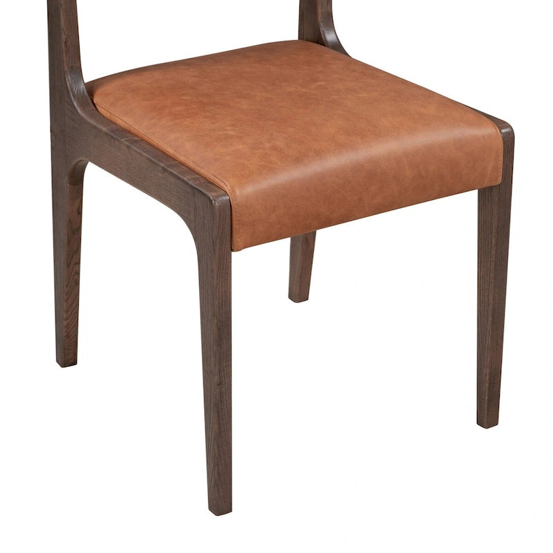Chaise de salle à manger en cuir Wayne, style classique