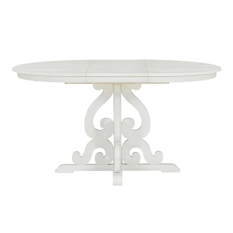 Ensemble de salle à manger extensible traditionnel 58 avec 4 chaises rembourrées