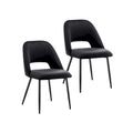 Chaises de salle à manger Porthos Home Orde en velours avec pieds en acier, lot de 2