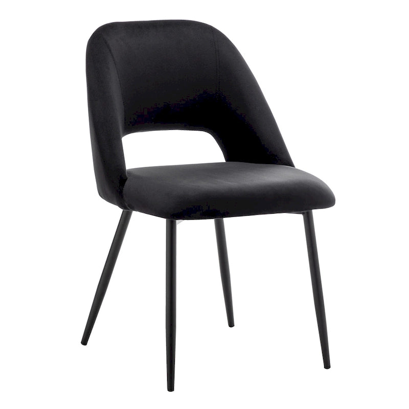 Chaises de salle à manger Porthos Home Orde en velours avec pieds en acier, lot de 2