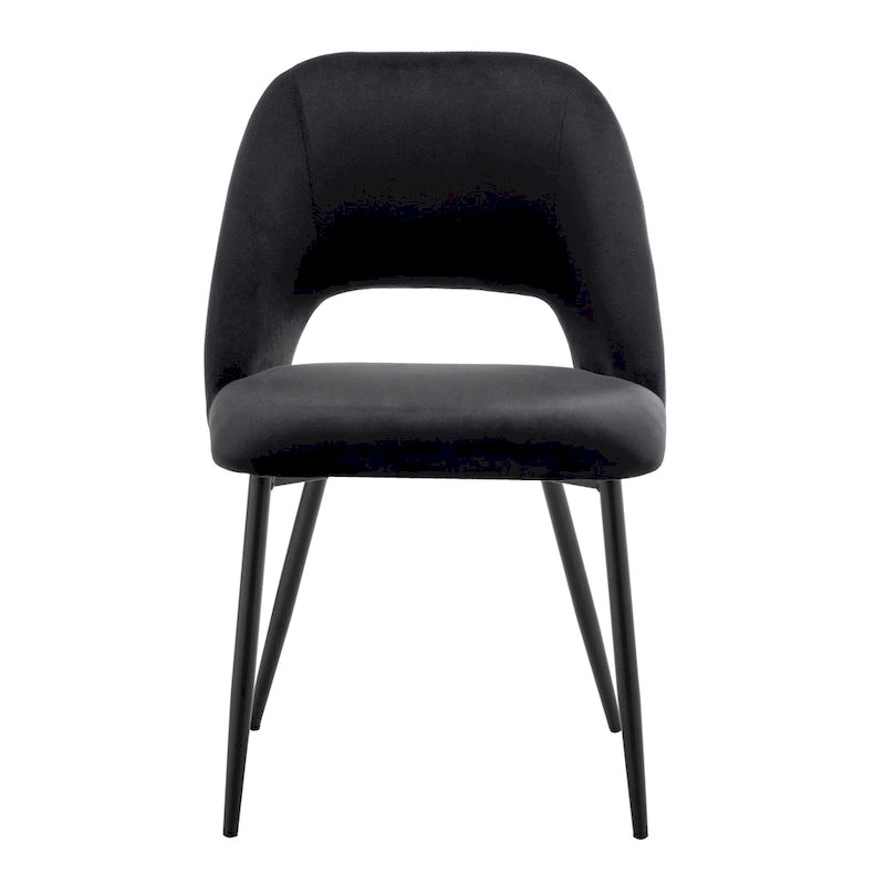 Chaises de salle à manger Porthos Home Orde en velours avec pieds en acier, lot de 2