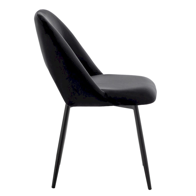 Chaises de salle à manger Porthos Home Orde en velours avec pieds en acier, lot de 2