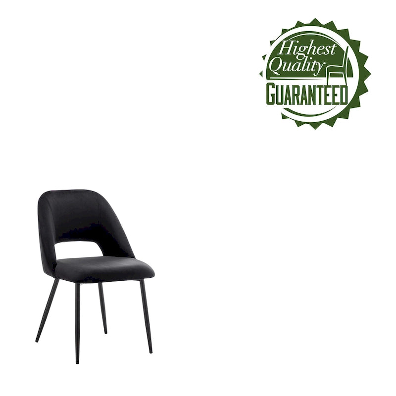 Chaises de salle à manger Porthos Home Orde en velours avec pieds en acier, lot de 2