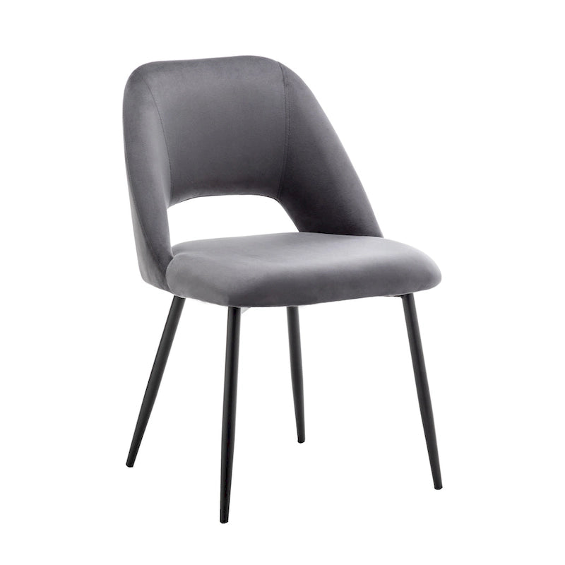 Chaises de salle à manger Porthos Home Orde en velours avec pieds en acier, lot de 2