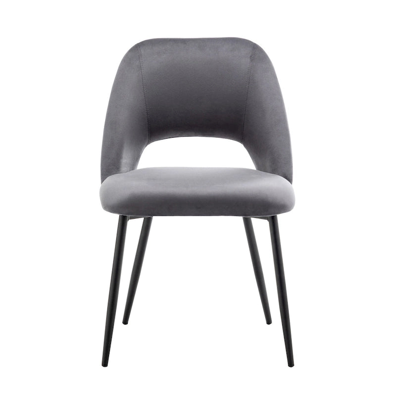 Chaises de salle à manger Porthos Home Orde en velours avec pieds en acier, lot de 2