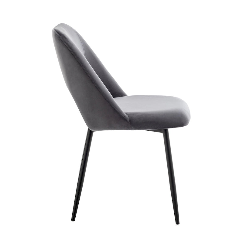 Chaises de salle à manger Porthos Home Orde en velours avec pieds en acier, lot de 2