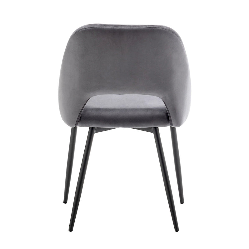Chaises de salle à manger Porthos Home Orde en velours avec pieds en acier, lot de 2